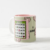 I Love Bingo Tweekleurige Koffiemok (Voorkant links)