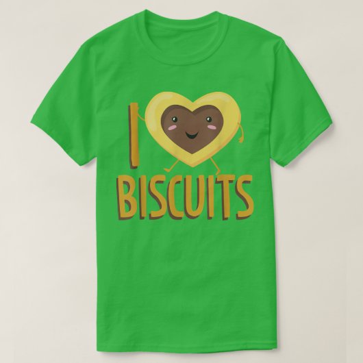 I Love Biscuits Baking Biscuits T-Shirt (Design voorkant)