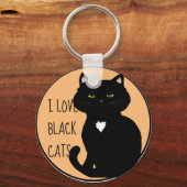 I love Black Cats Sleutelhanger (Voorkant)
