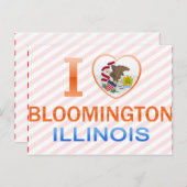 I Love Bloomington, IL Briefkaart (Voorkant / Achterkant)
