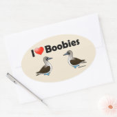 I Love Blue-footed Boobies Ovale Sticker (Envelop)