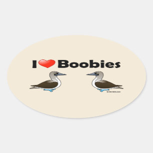 I Love Blue-footed Boobies Ovale Sticker