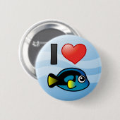 I Love Blue Tang Ronde Button 5,7 Cm (Voorkant /achterkant)