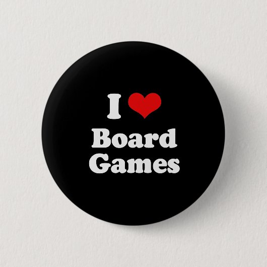 I Love Board Games Tshirt Ronde Button 5,7 Cm (Voorkant)
