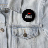 I Love Board Games Tshirt Ronde Button 5,7 Cm (In situ)