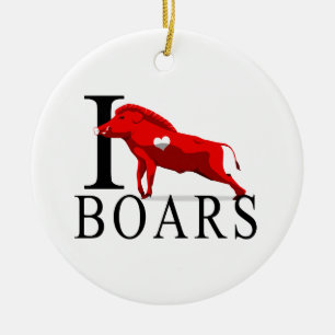 I Love Boars Keramisch Ornament