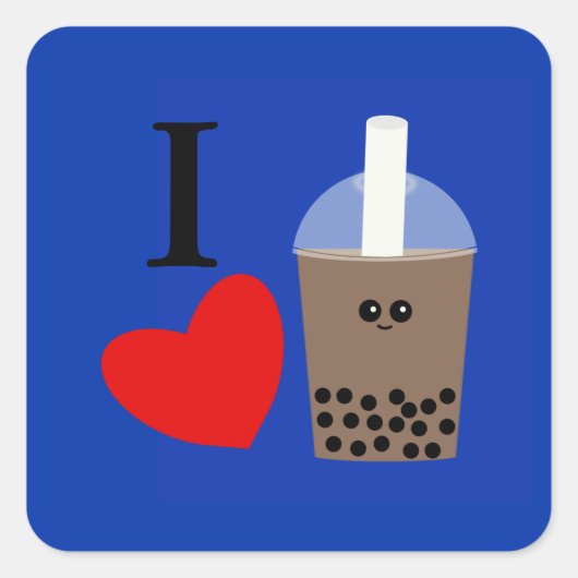 I Love Boba Drink #1 Sticker (Voorkant)