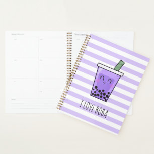 I Love Boba Kawaii Bubble Tea Taro Ube Purple