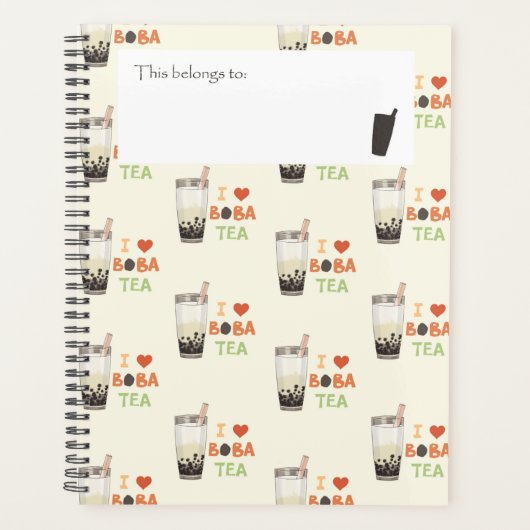 I Love Boba Tea Planner (Devant)