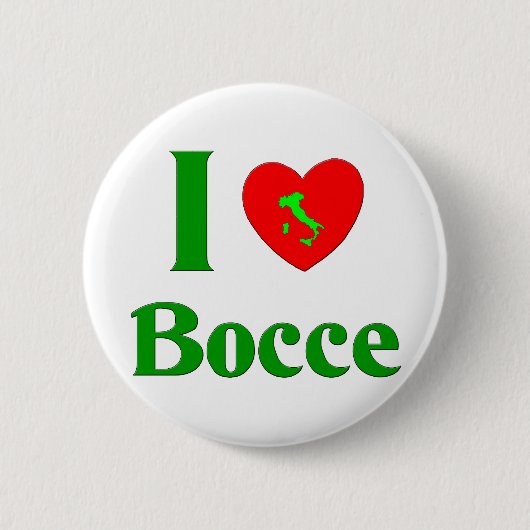I Love Bocce Ronde Button 5,7 Cm (Voorkant)