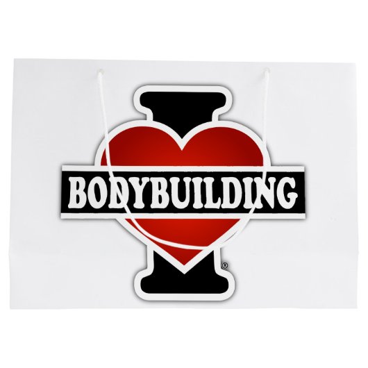 I Love Bodybuilding Groot Cadeauzakje (Achterkant)