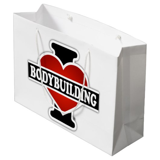 I Love Bodybuilding Groot Cadeauzakje (Achterkant Gekanteld)