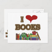 I Love Books Briefkaart (Voorkant / Achterkant)