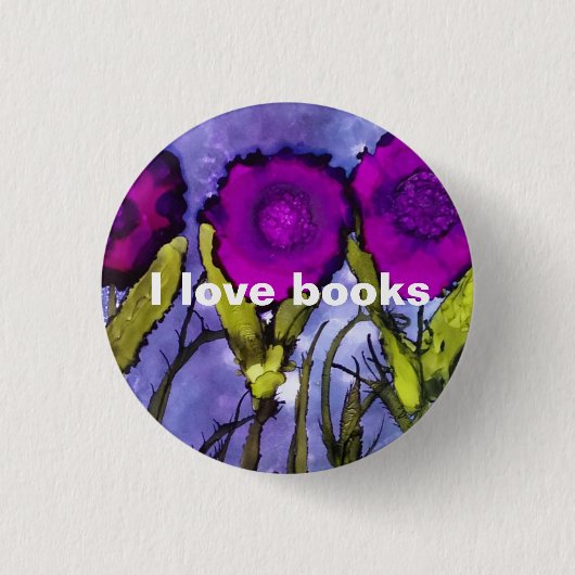 I Love Books - Heliotrope Button (Voorkant)