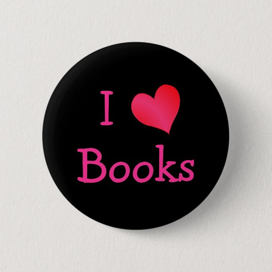 I Love Books Ronde Button 5,7 Cm (Voorkant)