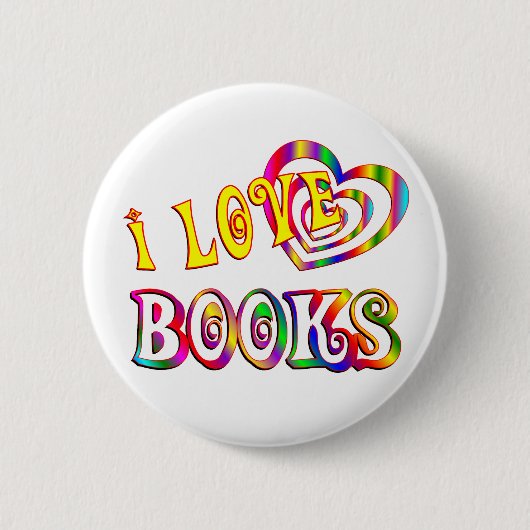 I Love Books Ronde Button 5,7 Cm (Voorkant)