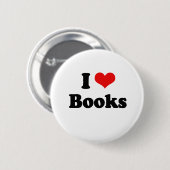 I Love Books Tshirt Ronde Button 5,7 Cm (Voorkant /achterkant)