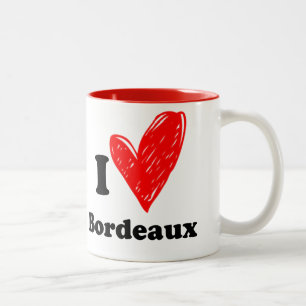 I love Bordeaux Tweekleurige Koffiemok
