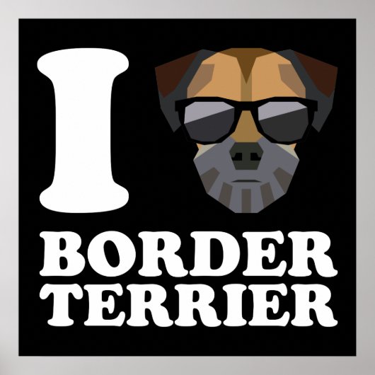 I Love Border Terrier -2- Poster (Voorkant)
