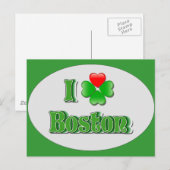 i Love Boston - Clover Briefkaart (Voorkant / Achterkant)