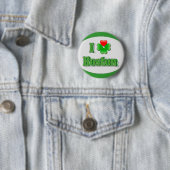 i Love Boston - Clover Ronde Button 5,7 Cm (In situ)