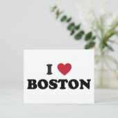 I Love Boston Massachusetts Briefkaart (Staand voorkant)