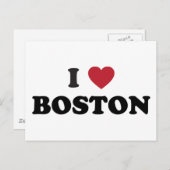 I Love Boston Massachusetts Briefkaart (Voorkant / Achterkant)