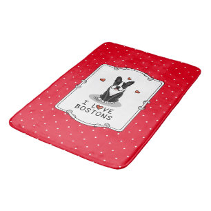 I Love Bostons Boston Terriers (zwart-wit) Badmat