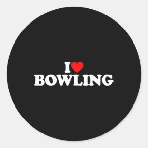I Love Bowling Ronde Sticker