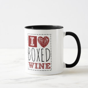 I Love Boxed Wine Barbed Wire Heart Mok