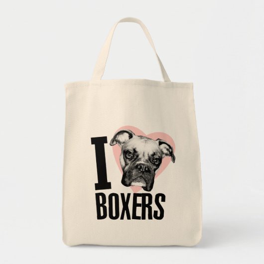 I Love Boxers Grocery Tas (Voorkant)
