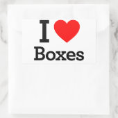 I Love Boxes Rechthoekige Sticker (Tas)