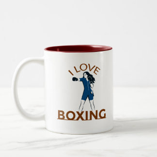 I Love Boxing  Tweekleurige Koffiemok