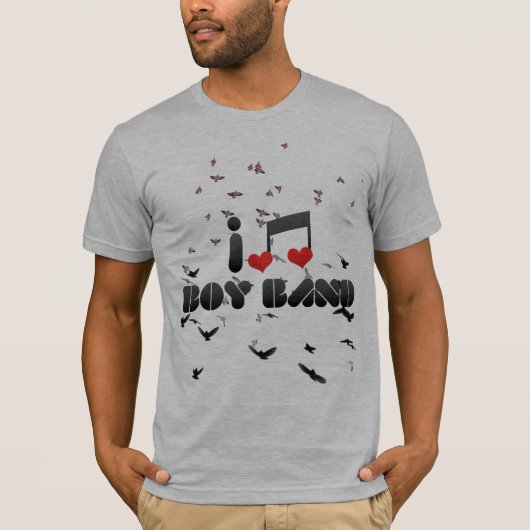 I Love Boy Band T-shirt (Voorkant)