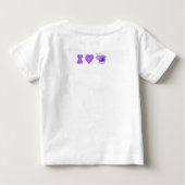 "I Love Boys" Baby T-shirt in Wht T-shirt / Paarse (Achterkant)