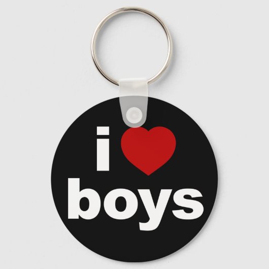 I Love Boys Black Sleutelhanger (Voorkant)