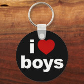 I Love Boys Black Sleutelhanger (Voorkant)