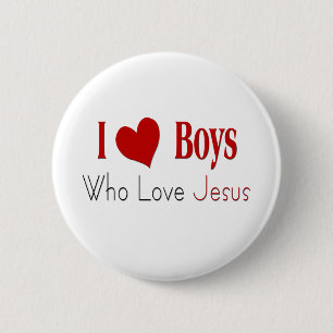 I Love Boys Ronde Button 5,7 Cm