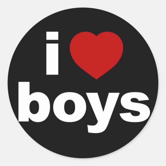 I Love Boys Sticker noir (Devant)