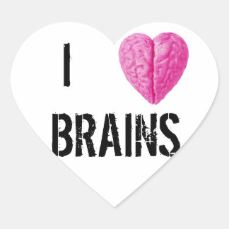 I Love Brains Hart Sticker