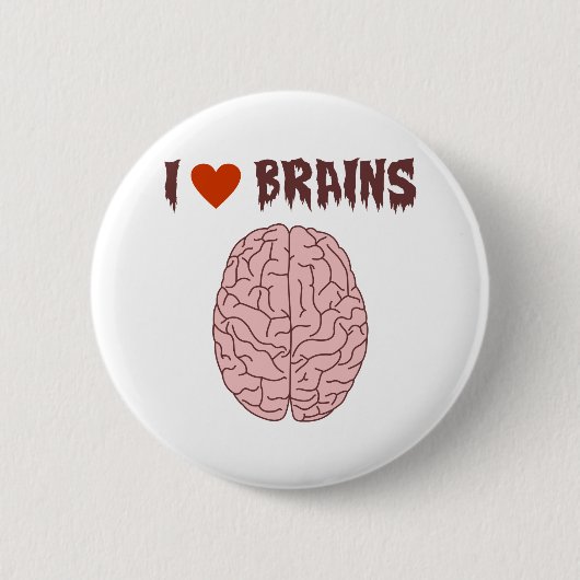 I Love Brains Ronde Button 5,7 Cm (Voorkant)