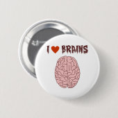 I Love Brains Ronde Button 5,7 Cm (Voorkant /achterkant)