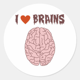 I Love Brains Ronde Sticker