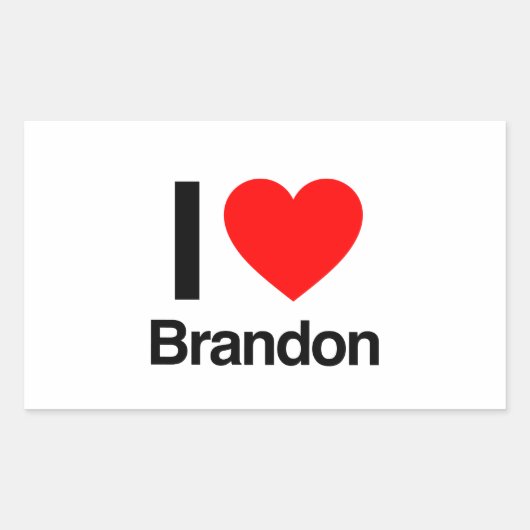 i love brandon rechthoekige sticker (Voorkant)