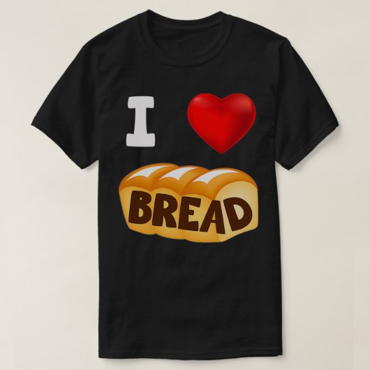 I Love Bread Heart Gluten Shirt (Design voorkant)