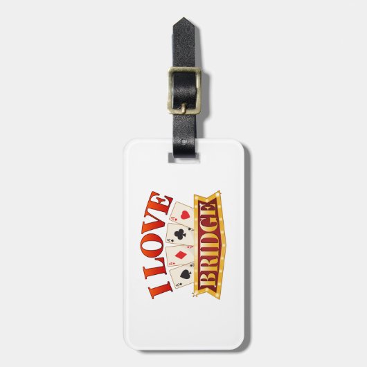 I Love Bridge Card Game Player Bagagelabel (Voorkant verticaal)