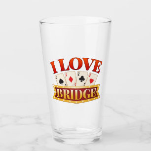 I Love Bridge Card Game Player Glas