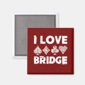 I Love Bridge Card Game Player Magneet (Voorkant / Achterkant)