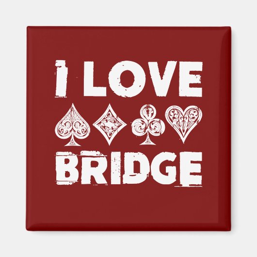 I Love Bridge Card Game Player Magneet (Voorkant)