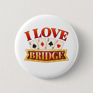 I Love Bridge Card Game Player Ronde Button 5,7 Cm